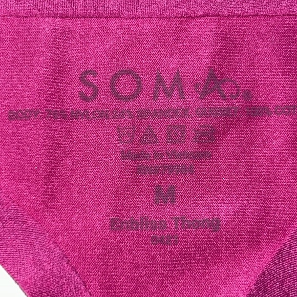 SOMA Enbliss Soft Stretch Thong Panties‎ in Plumeria Fuchsia Pink Sz M NEW - Picture 11 of 13